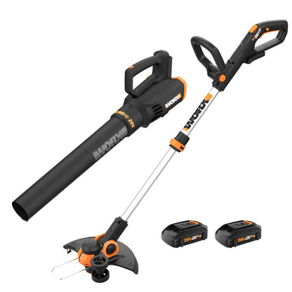 Worx 20V String Trimmer & Edger + Leaf Blower Combo Kit | Cordless Lawn Tools with Battery & Charger Included