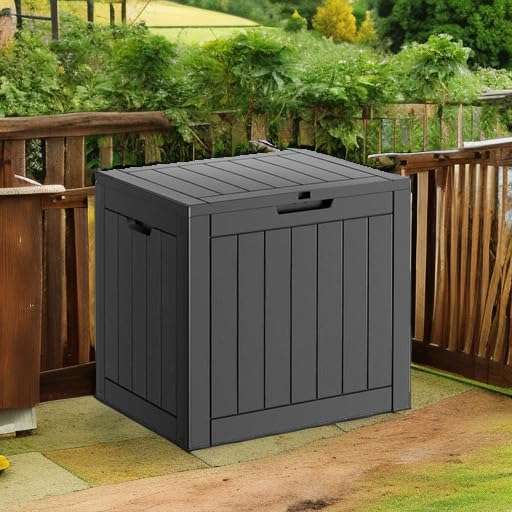 31-Gallon Lockable Resin Deck Box – Waterproof & UV-Resistant Outdoor Storage