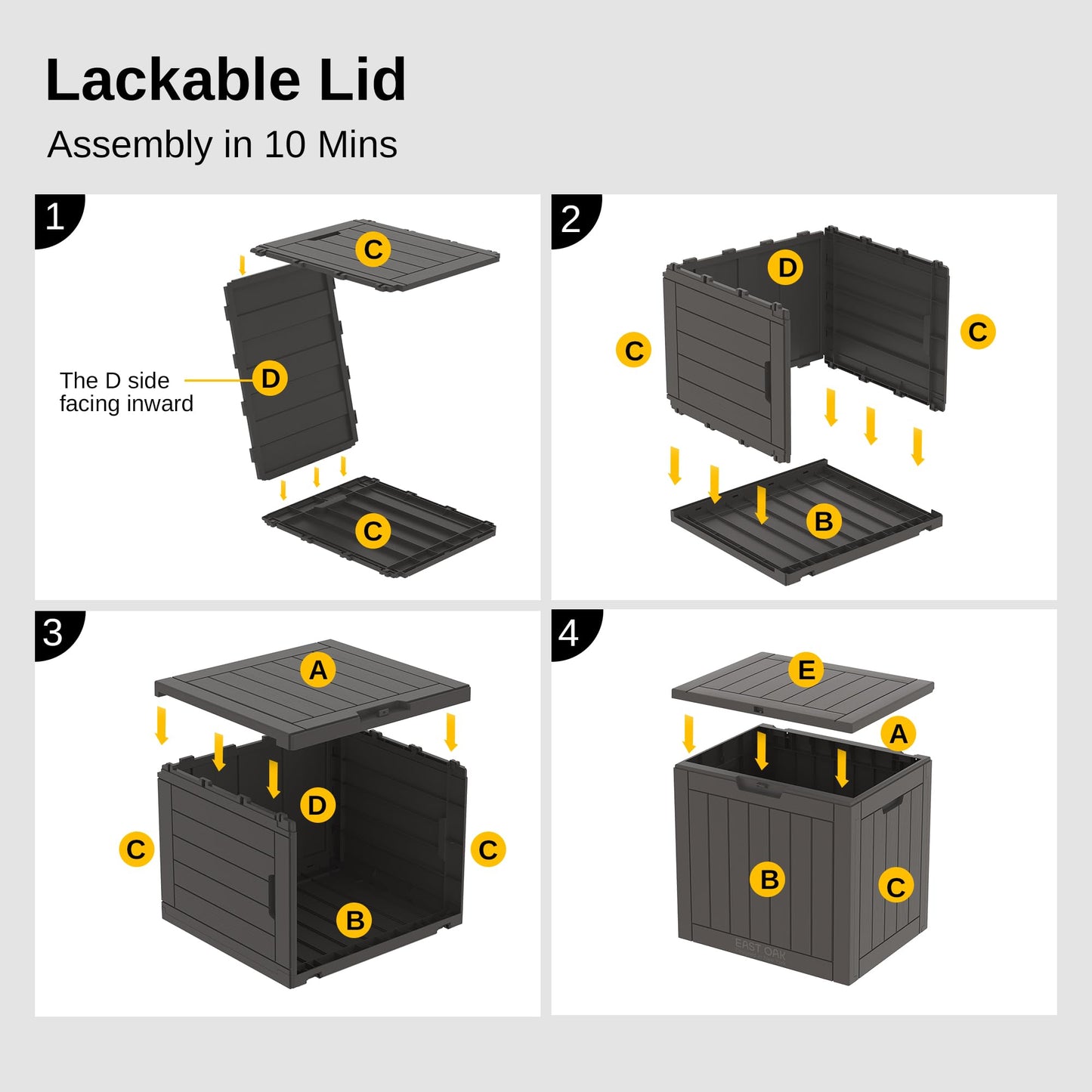 31-Gallon Outdoor Storage Box – Waterproof, UV Resistant, and Lockable Resin Bin