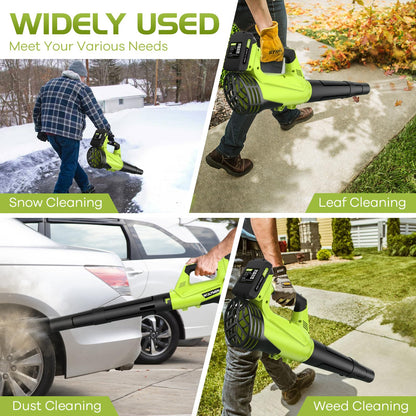 Cordless Electric Leaf Blower – Lightweight, 2-Speed, with 2 Batteries & Charger