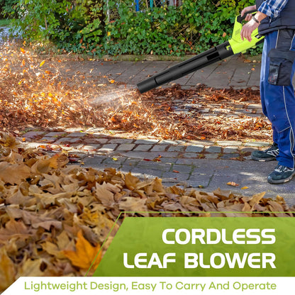 Cordless Electric Leaf Blower – Lightweight, 2-Speed, with 2 Batteries & Charger