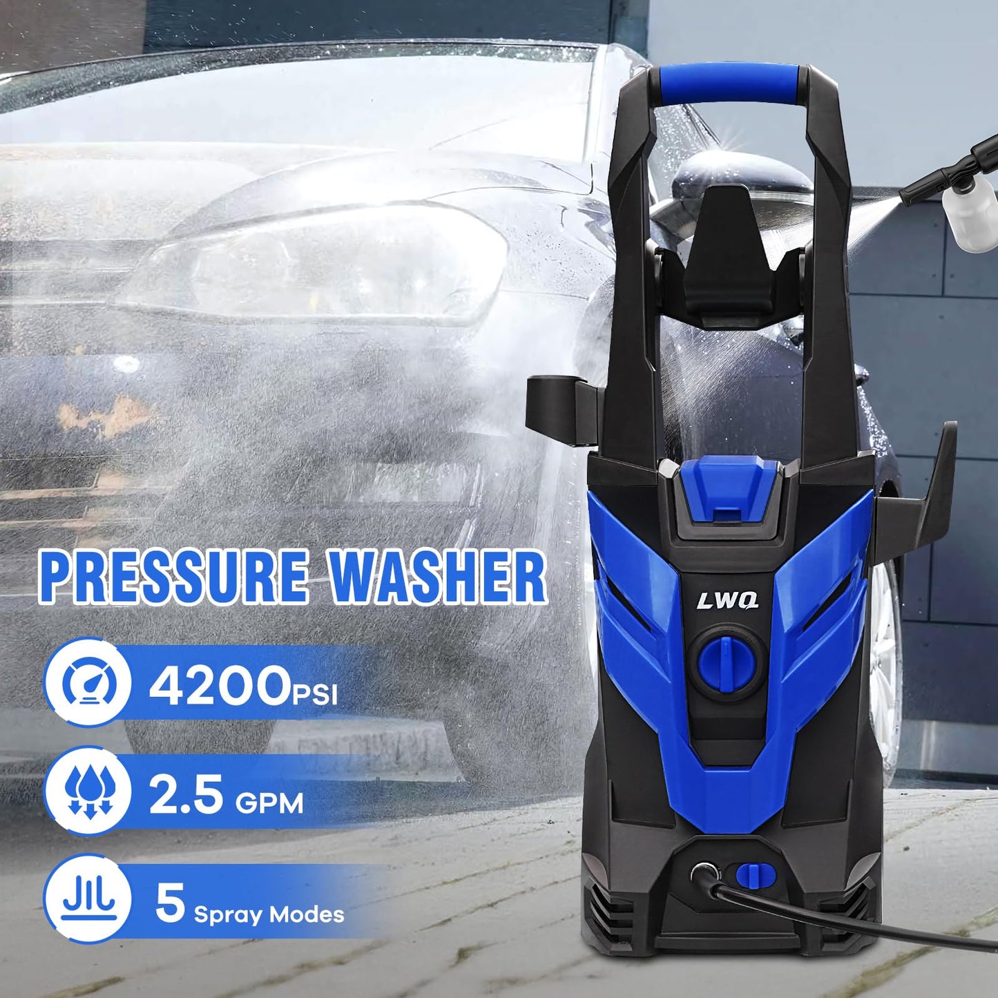 Electric Pressure Washer 4200 PSI | Power Washer for Cars & Home