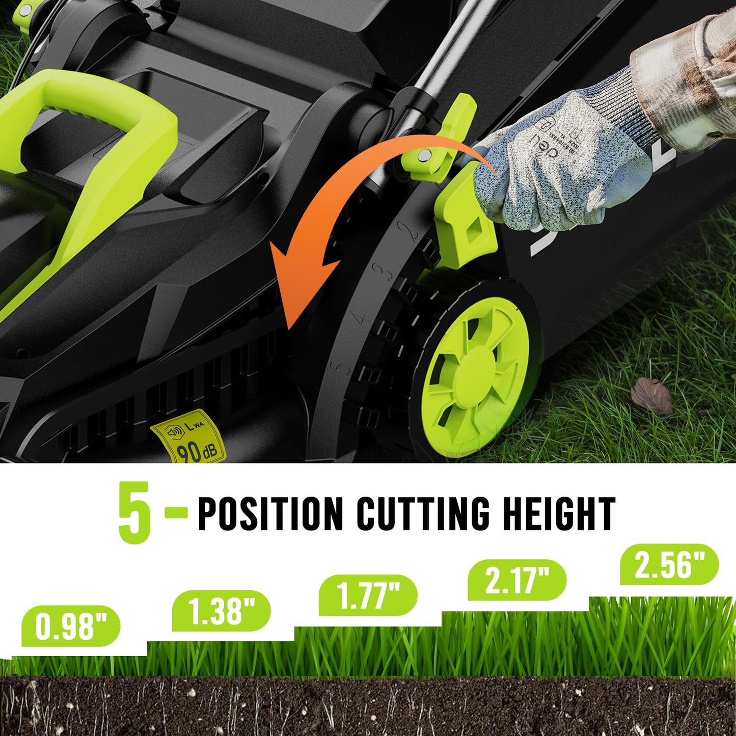 STEELITE 13-Inch Cordless Lawn Mower | 21V Brushless Electric Mower with Battery & Bag