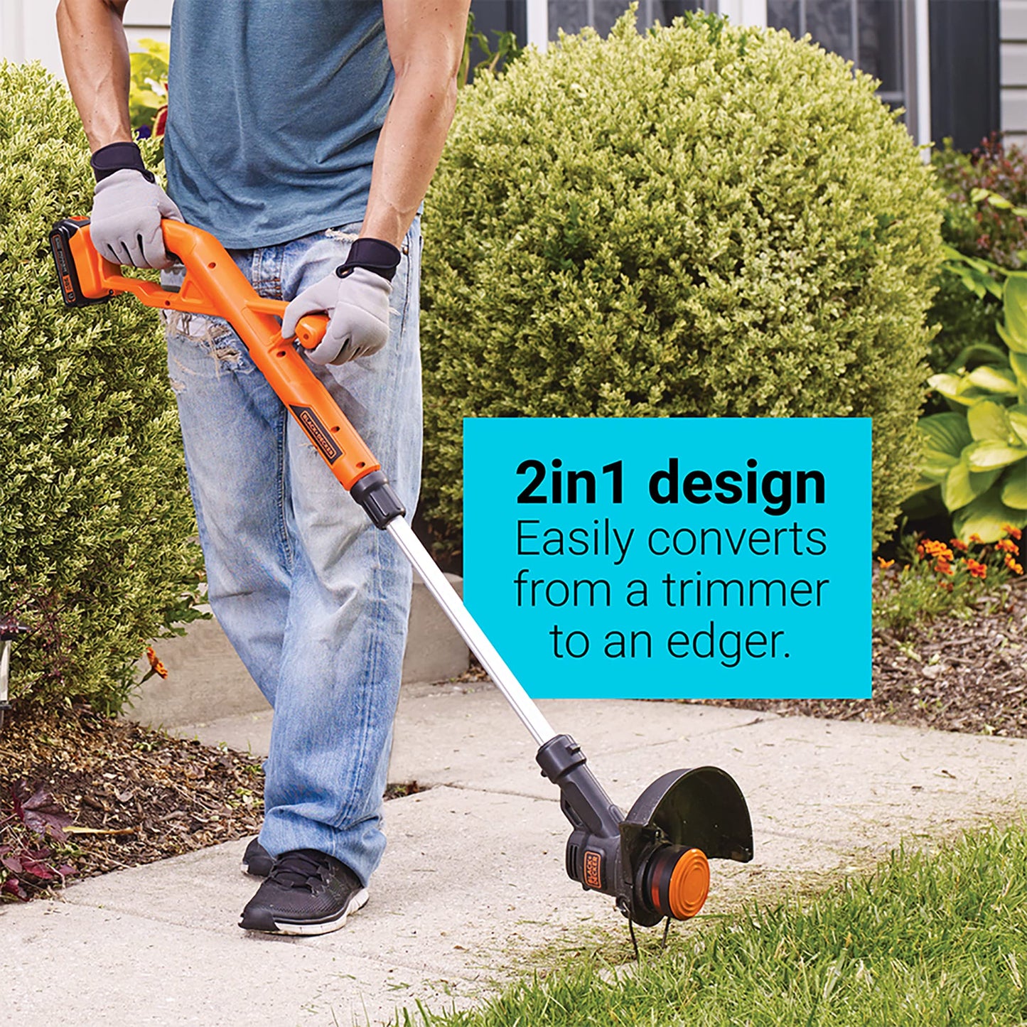 20V MAX Cordless Trimmer & Edger + Sweeper Combo Kit | 2-in-1 String Trimmer/Edger & Sweeper for Lawn Care